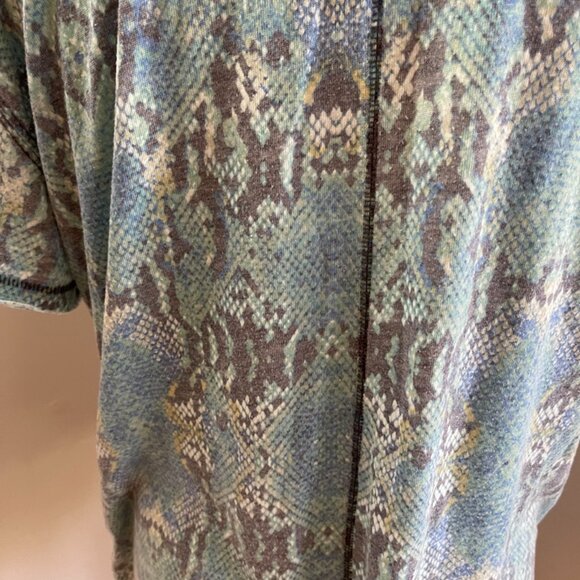 Free People We the Free Python Printed T-Shirt Womens Blue Short Sleeve S - Picture 4 of 5